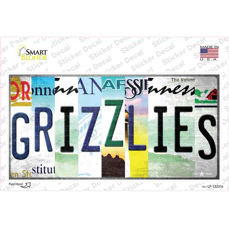 Grizzlies Strip Art Novelty Sticker Decal