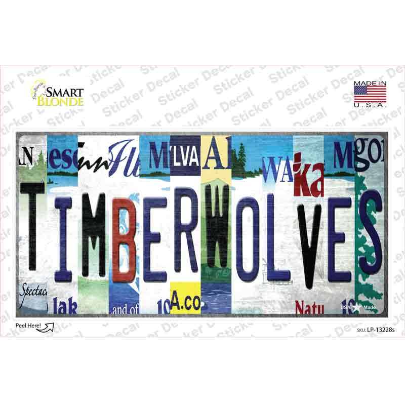 Timberwolves Strip Art Novelty Sticker Decal