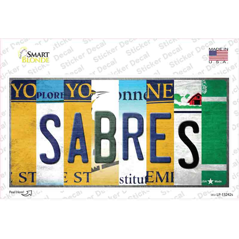 Sabres Strip Art Novelty Sticker Decal