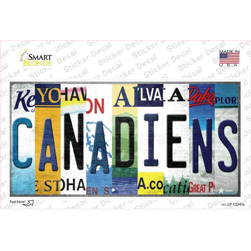 Canadiens Strip Art Novelty Sticker Decal
