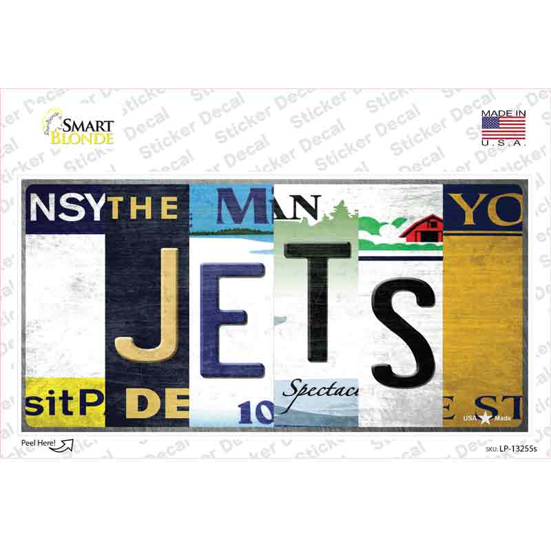 Jets Strip Art Novelty Sticker Decal