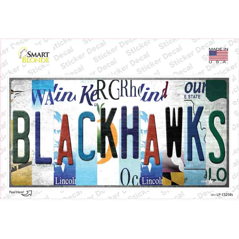 Blackhawks Strip Art Novelty Sticker Decal