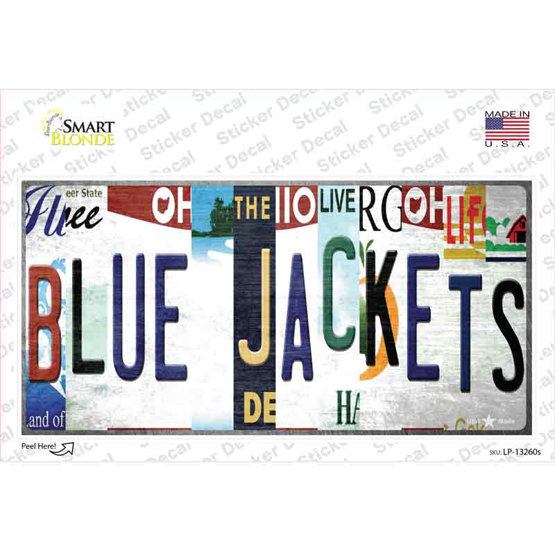 Blue Jackets Strip Art Novelty Sticker Decal