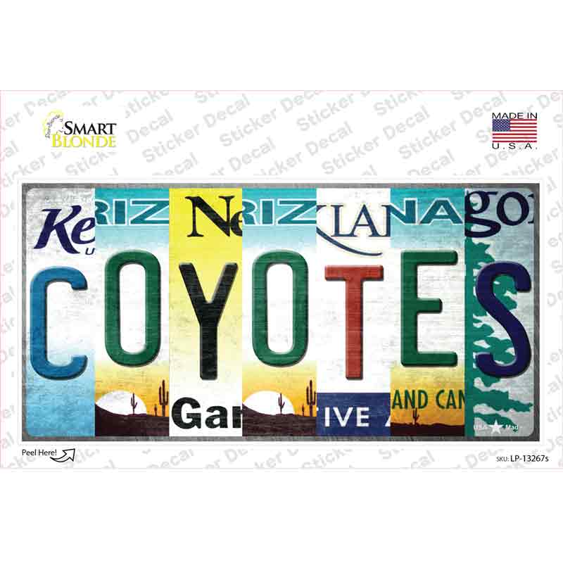 Coyotes Strip Art Novelty Sticker Decal