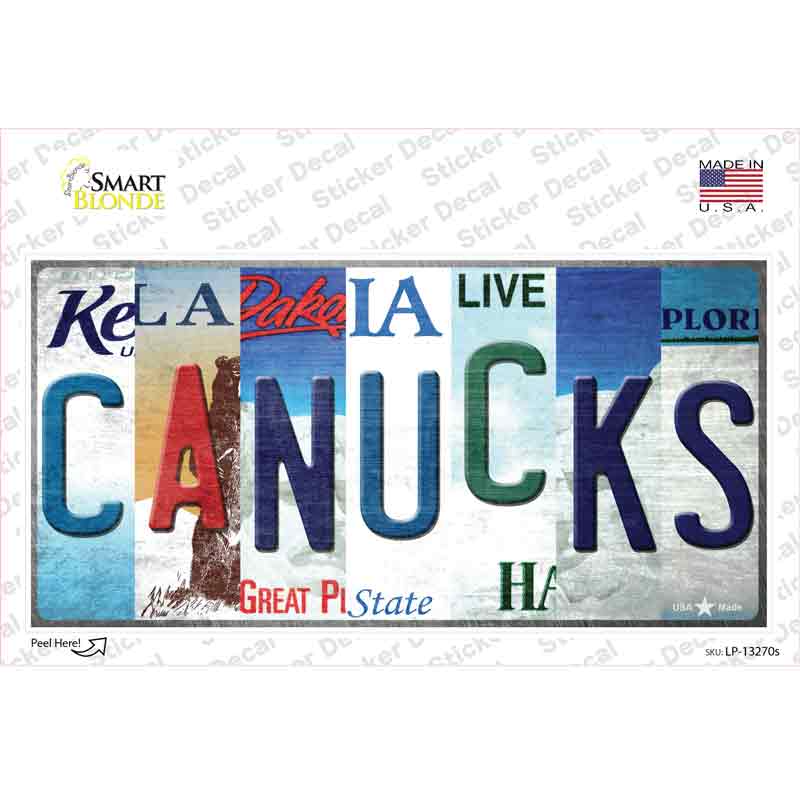 Canucks Strip Art Novelty Sticker Decal