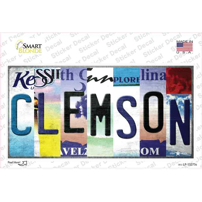 Clemson Strip Art Novelty Sticker Decal