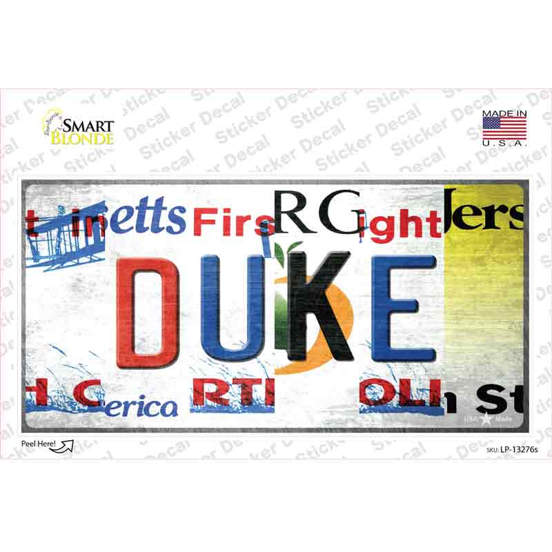 Duke Strip Art Novelty Sticker Decal