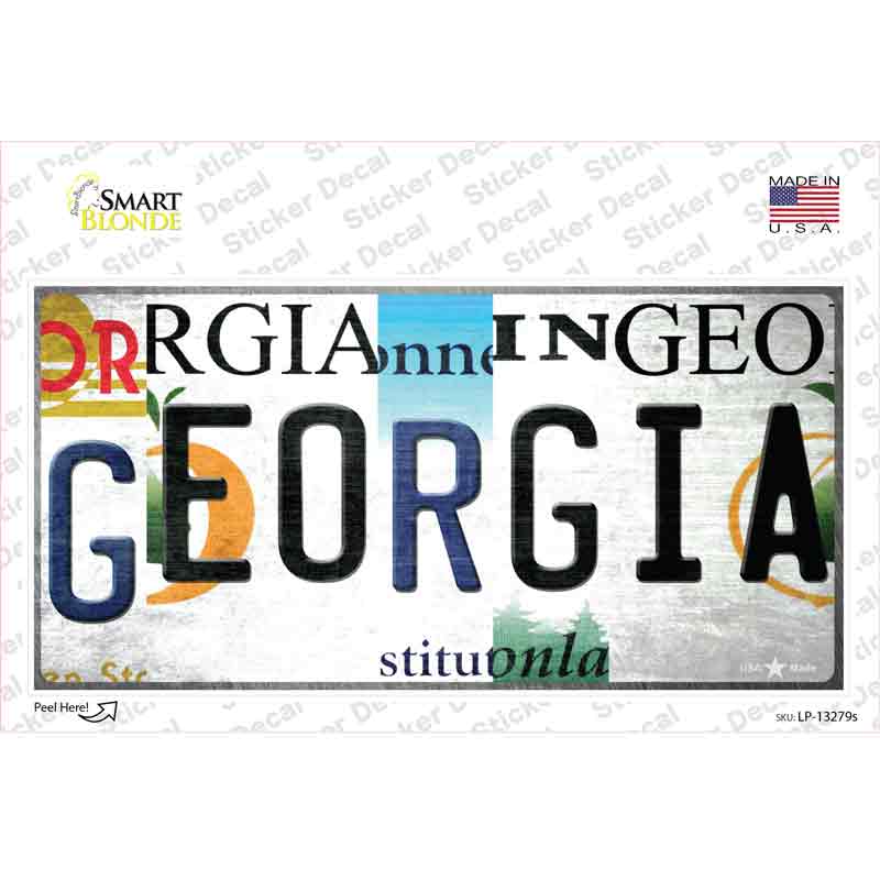 Georgia Strip Art Novelty Sticker Decal