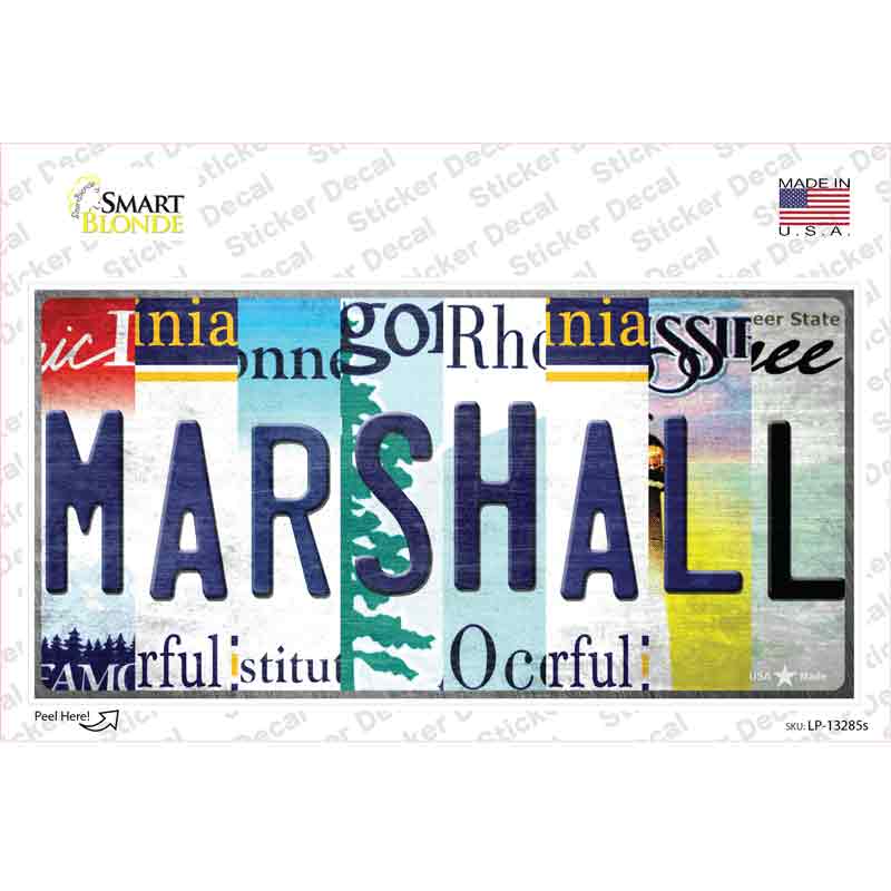 Marshall Strip Art Novelty Sticker Decal