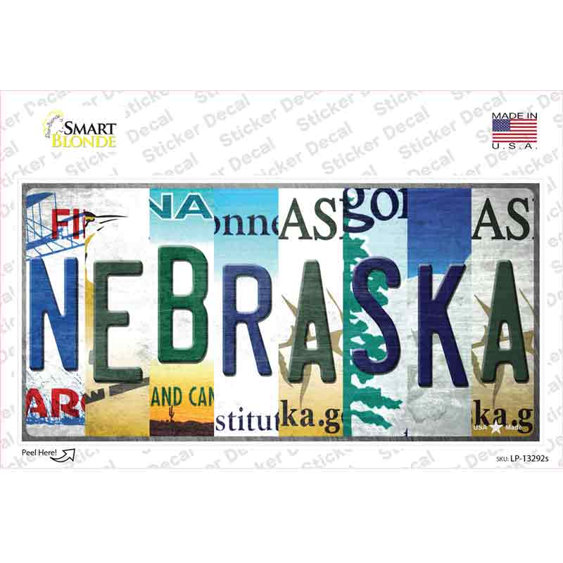 Nebraska Strip Art Novelty Sticker Decal