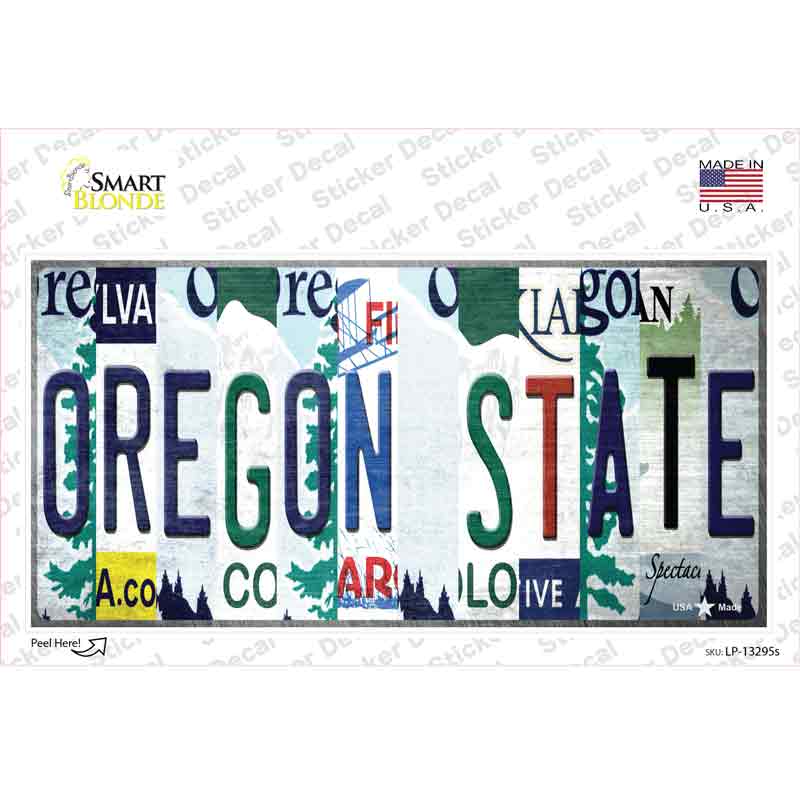 Oregon State Strip Art Novelty Sticker Decal