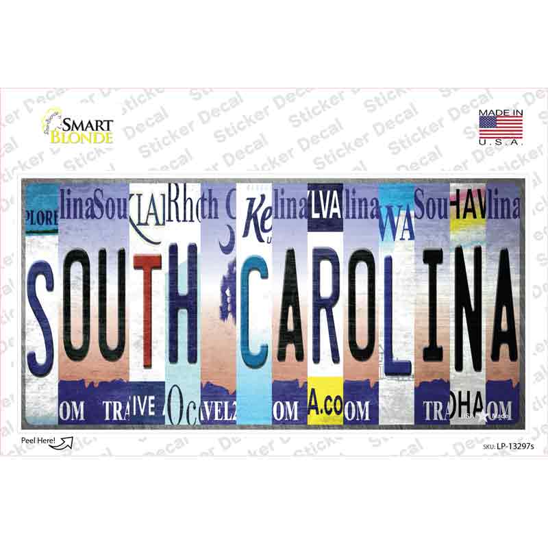 South Carolina Strip Art Novelty Sticker Decal