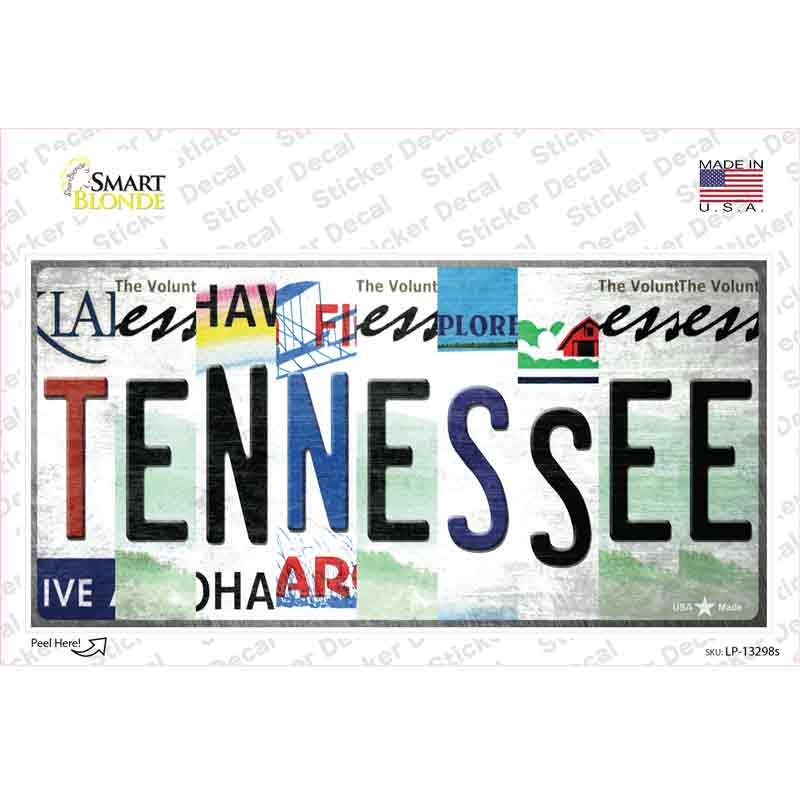 Tennessee Strip Art Novelty Sticker Decal
