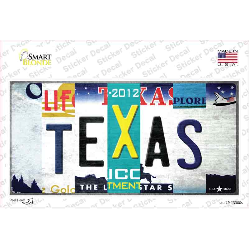 Texas Strip Art Novelty Sticker Decal