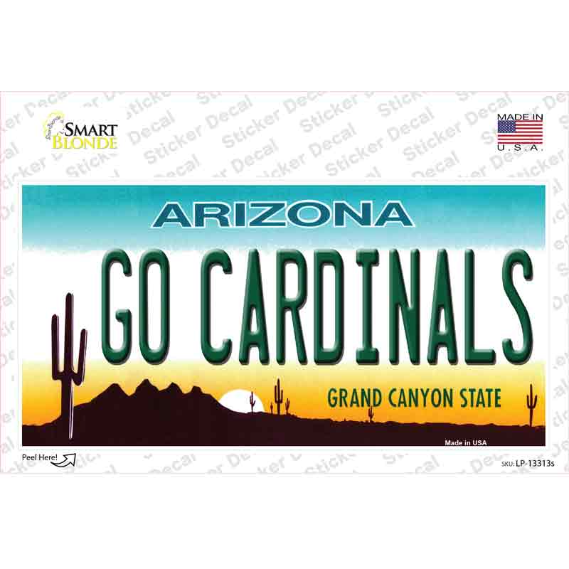 Go Cardinals Novelty Sticker Decal