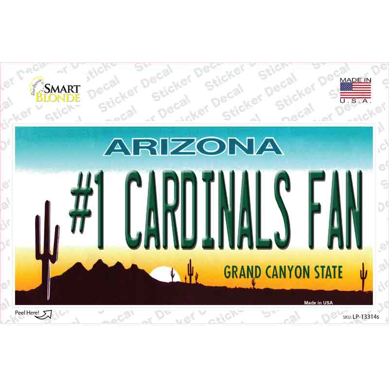 Number 1 Cardinals Fan Novelty Sticker Decal