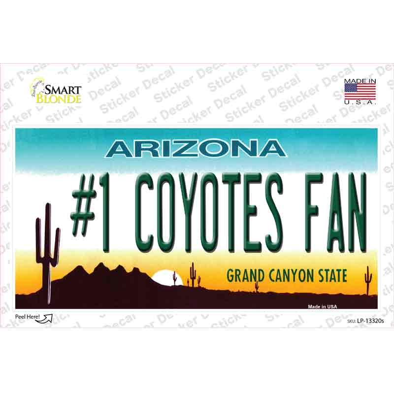 Number 1 Coyotes Fan Novelty Sticker Decal