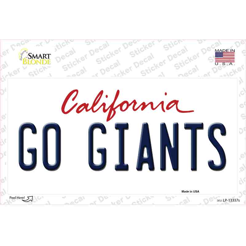 Go Giants Novelty Sticker Decal