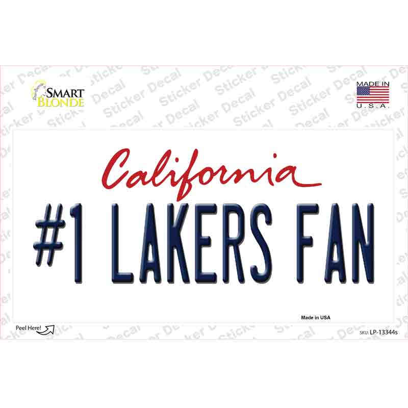 Number 1 Lakers Fan Novelty Sticker Decal