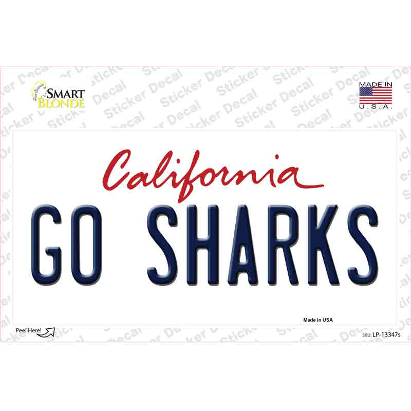 Go Sharks Novelty Sticker Decal