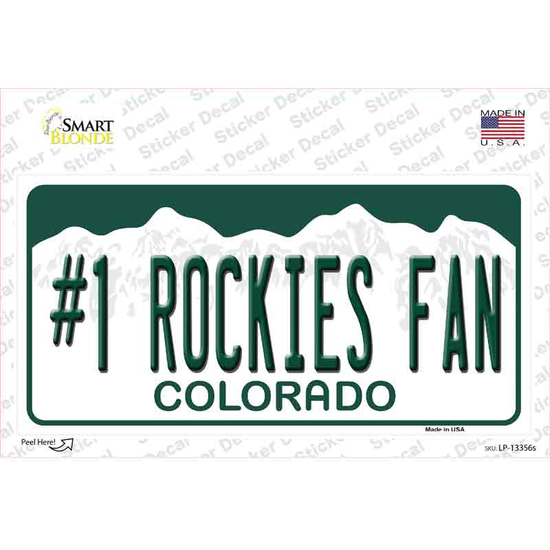 Number 1 Rockies Fan Novelty Sticker Decal