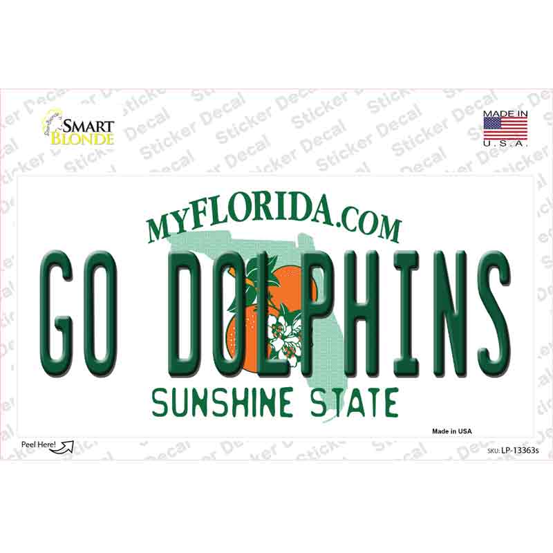 Go Dolphins Novelty Sticker Decal