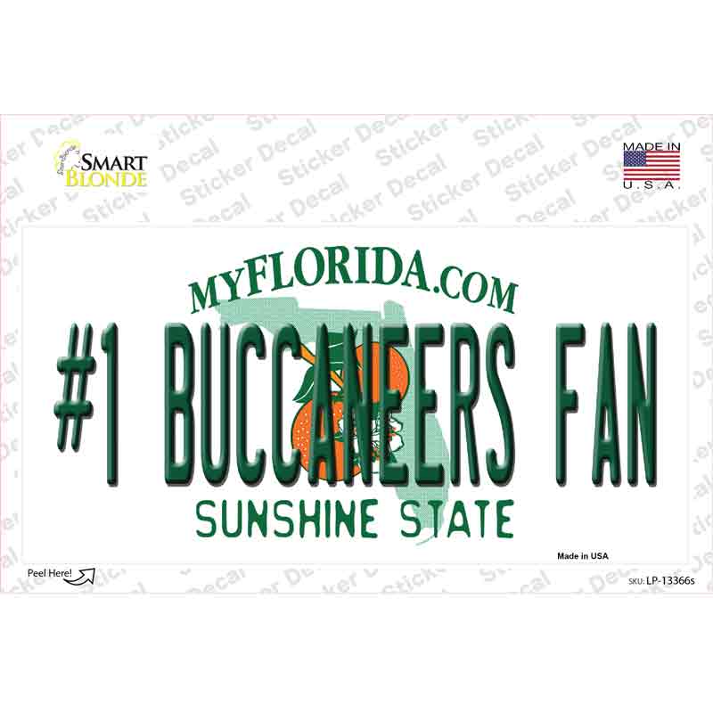 Number 1 Buccaneers Fan Novelty Sticker Decal