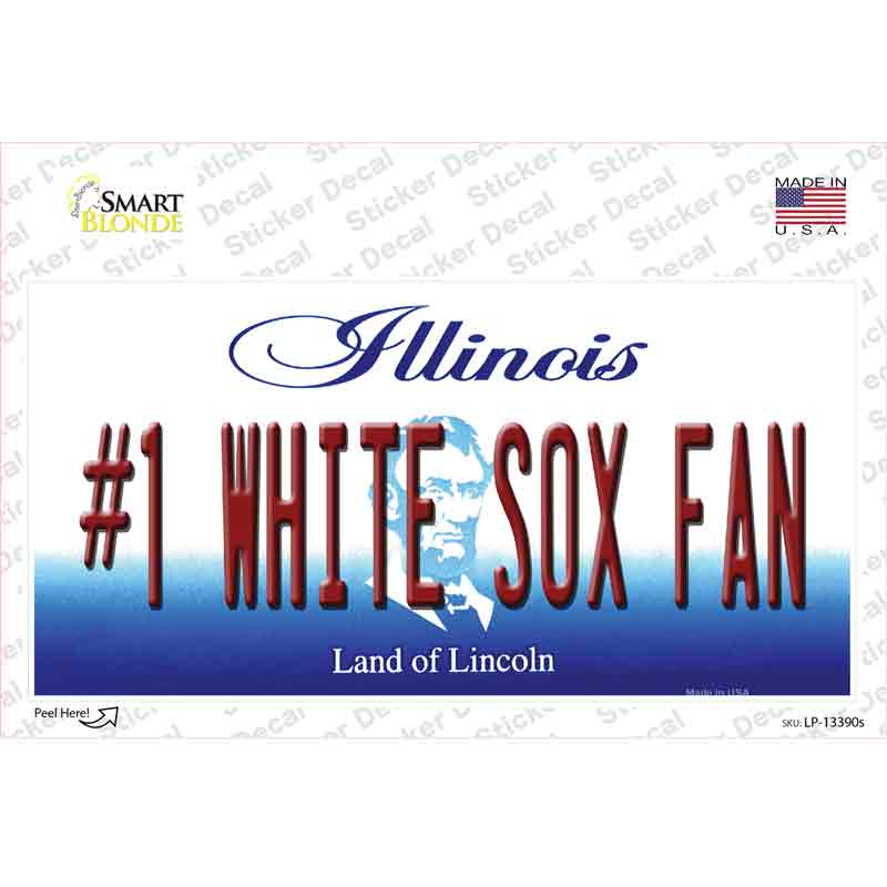 Number 1 White Sox Fan Novelty Sticker Decal