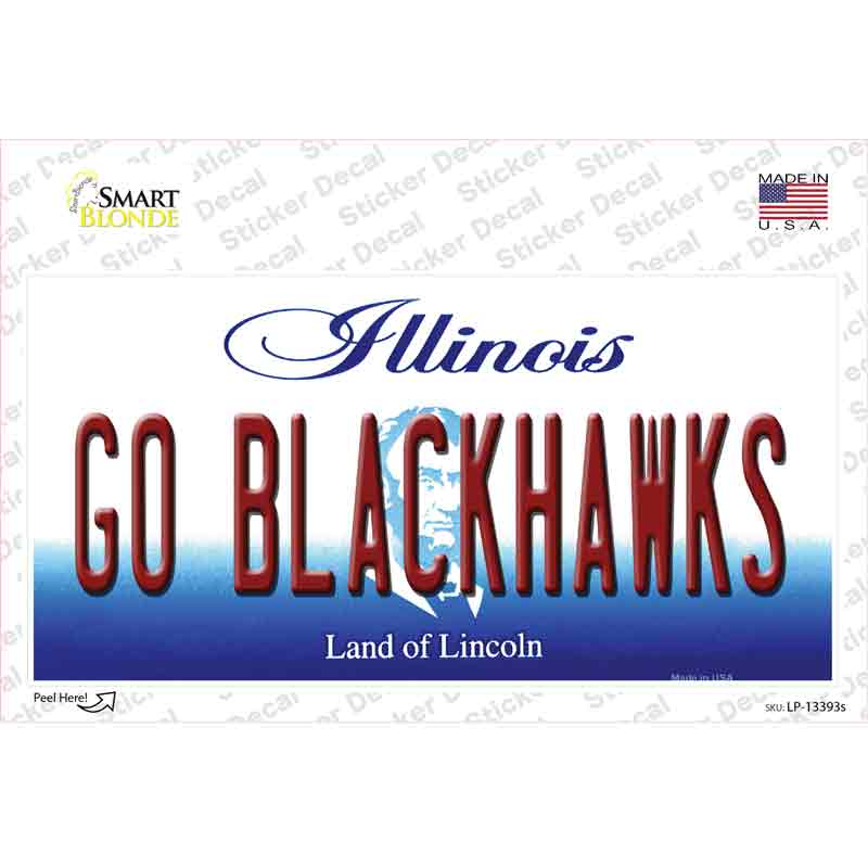 Go Blackhawks Novelty Sticker Decal