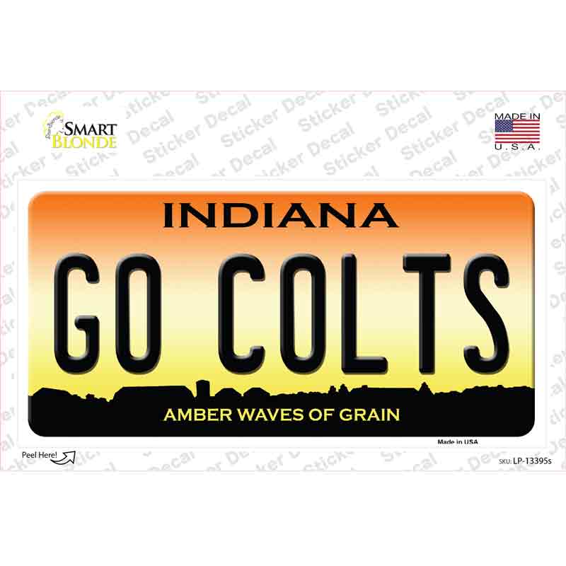 Go Colts Novelty Sticker Decal