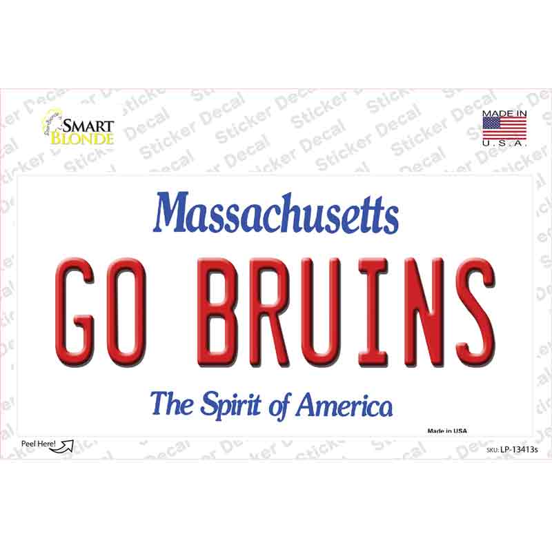 Go Bruins Novelty Sticker Decal