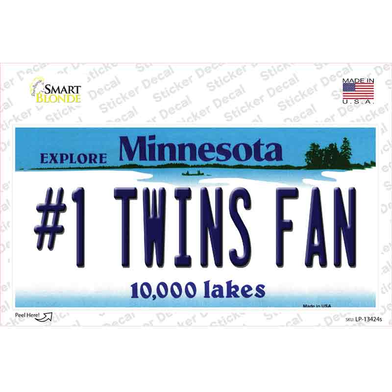 Number 1 Twins Fan Novelty Sticker Decal