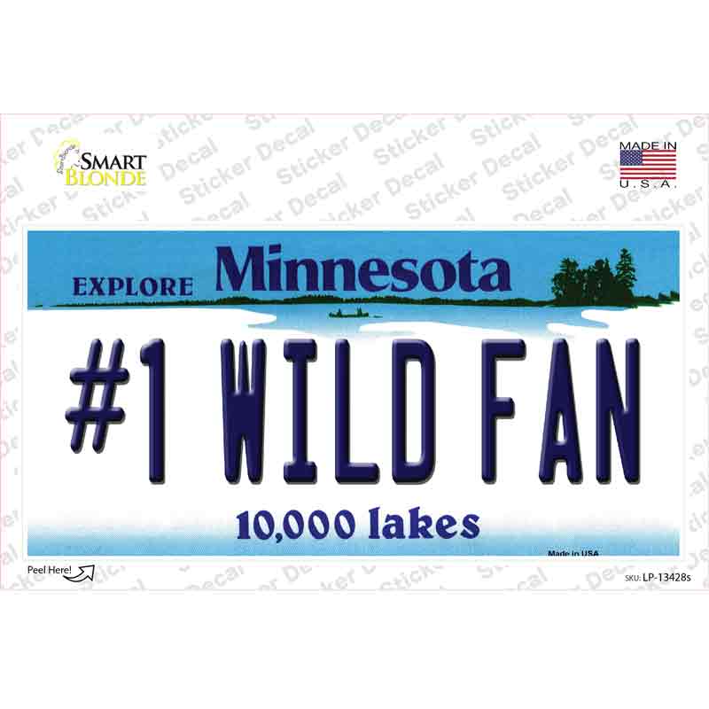 Number 1 Wild Fan Novelty Sticker Decal