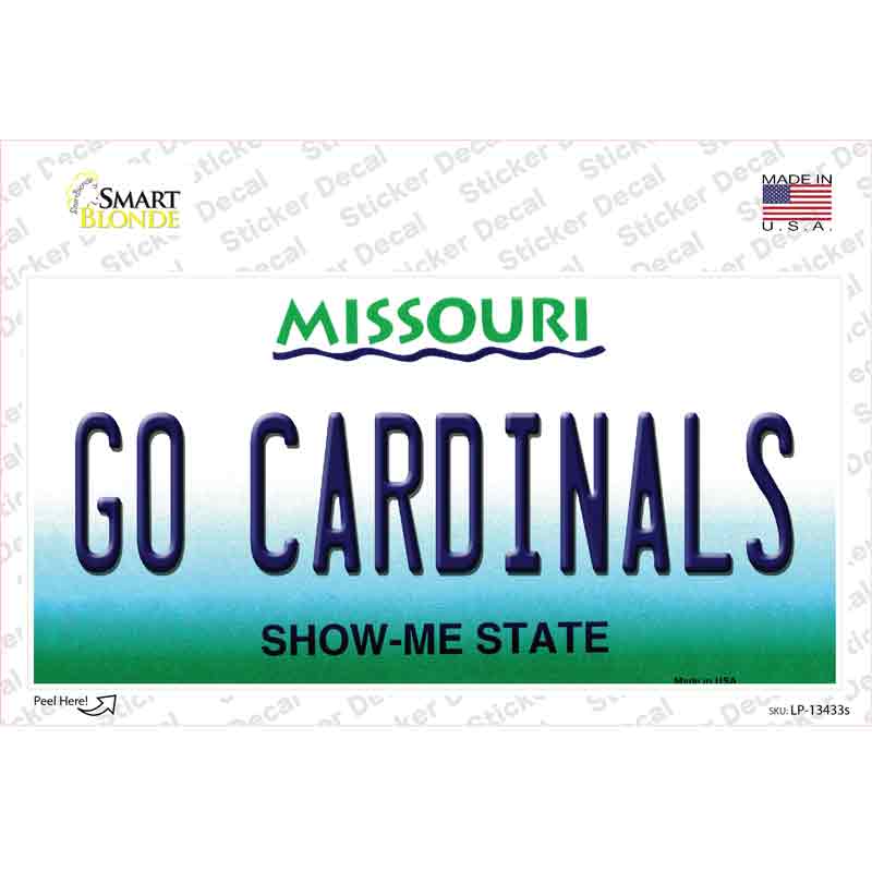 Missouri Go Cardinals Novelty Sticker Decal