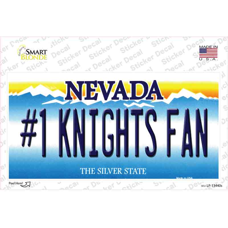 Number 1 Golden Knights Fan Novelty Sticker Decal