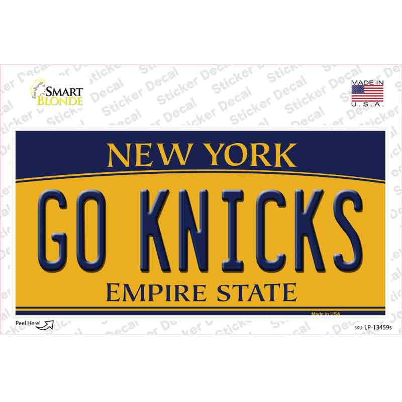 Go Knicks Novelty Sticker Decal