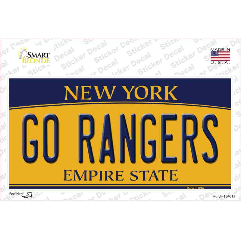 Go Rangers Novelty Sticker Decal