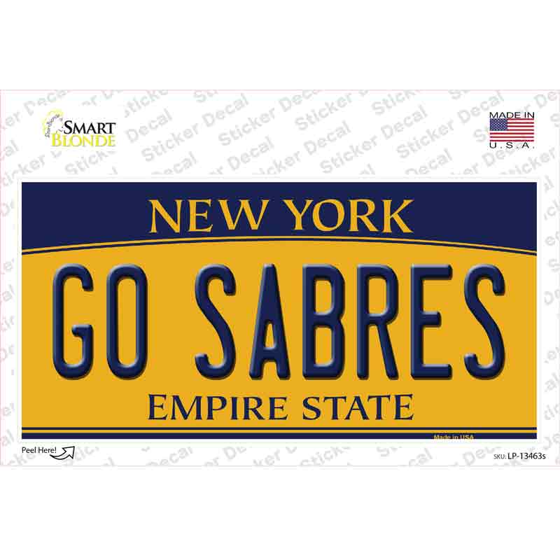Go Sabres Novelty Sticker Decal