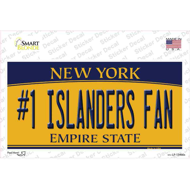 Number 1 Islanders Fan Novelty Sticker Decal