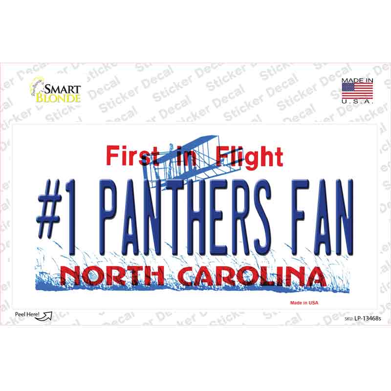 Number 1 Panthers Fan North Carolina Novelty Sticker Decal