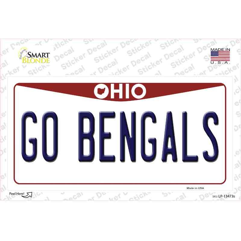 Go Bengals Novelty Sticker Decal