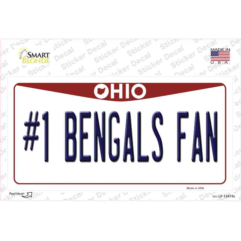 Number 1 Bengals Fan Novelty Sticker Decal