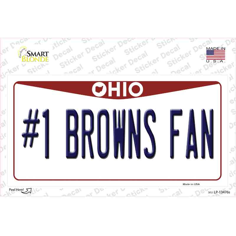 Number 1 Browns Fan Novelty Sticker Decal