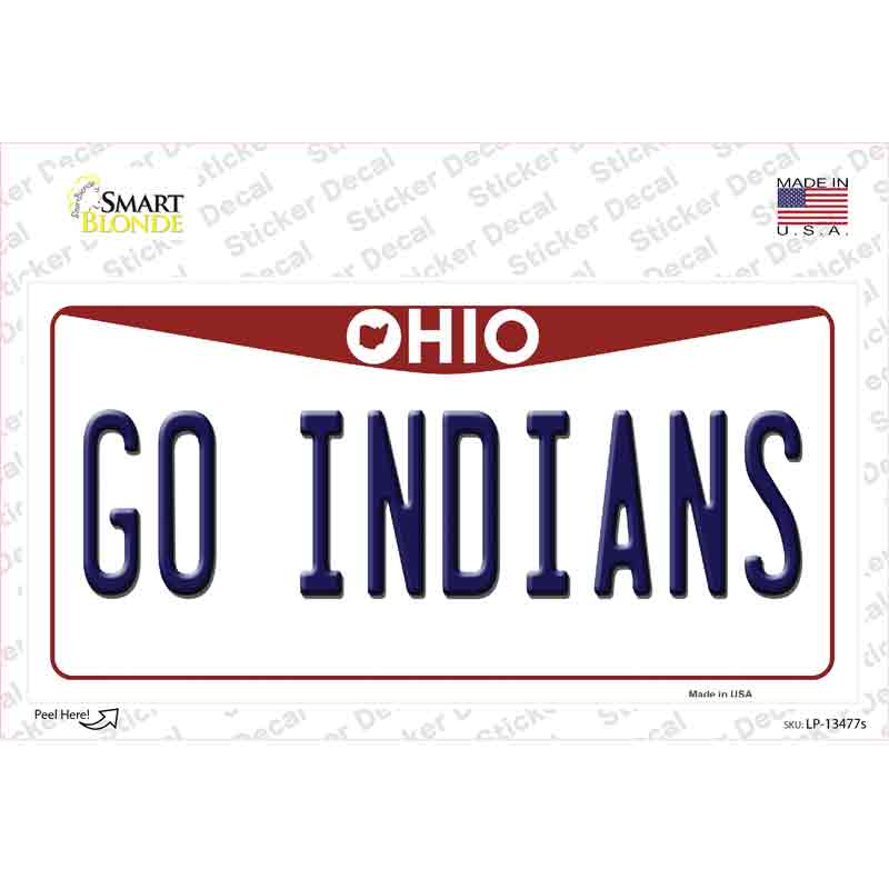 Go Indians Novelty Sticker Decal
