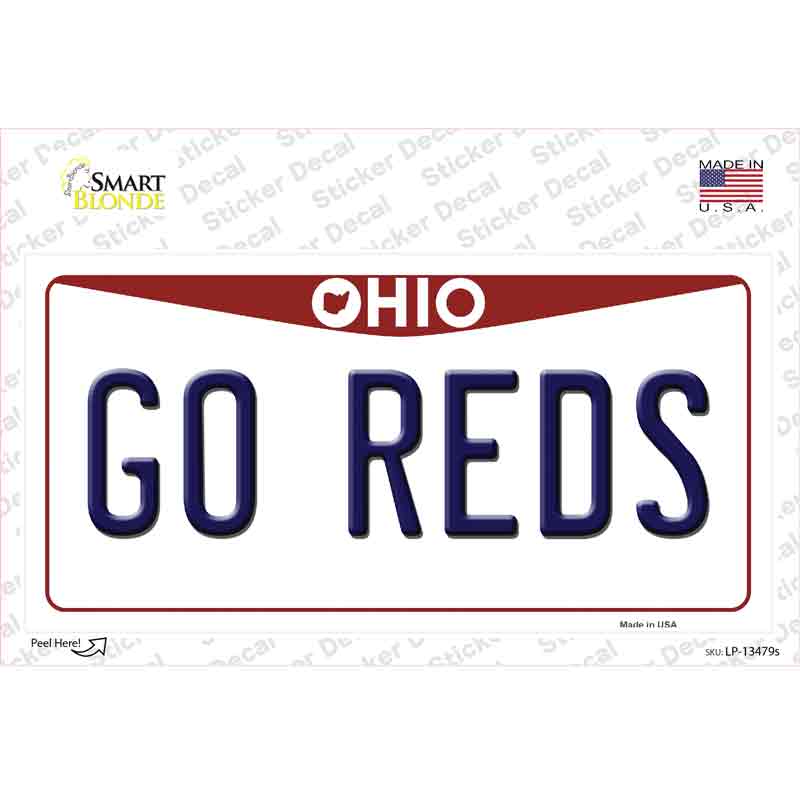 Go Reds Novelty Sticker Decal