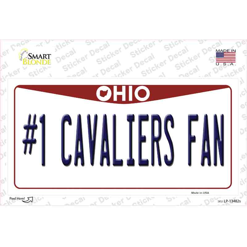 Number 1 Cavaliers Fan Novelty Sticker Decal