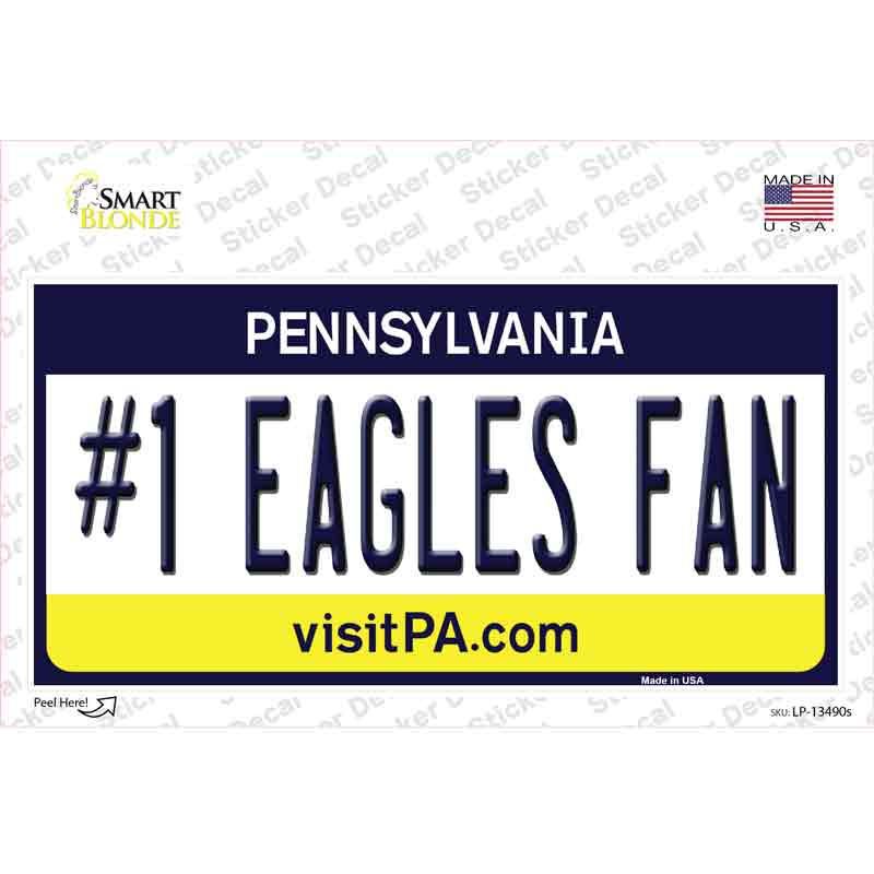 Number 1 Eagles Fan Novelty Sticker Decal