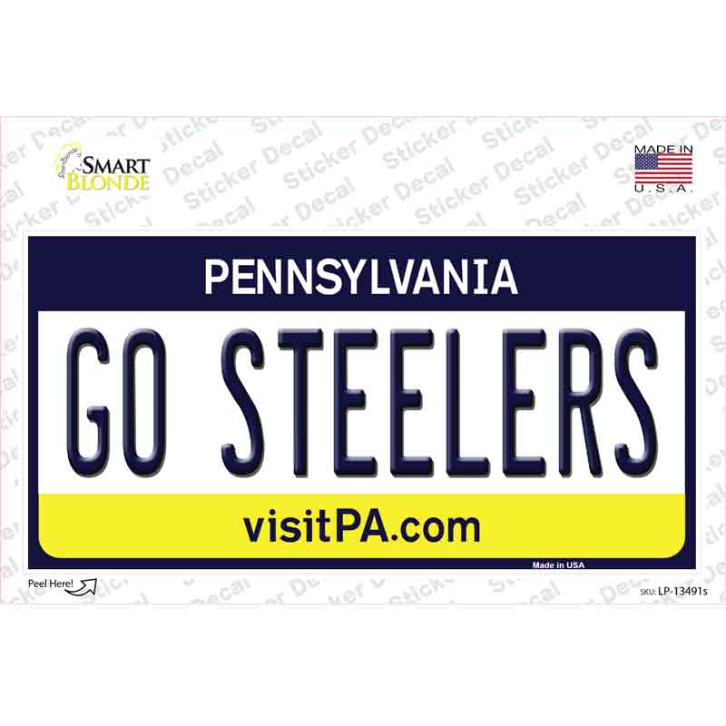 Go Steelers Novelty Sticker Decal