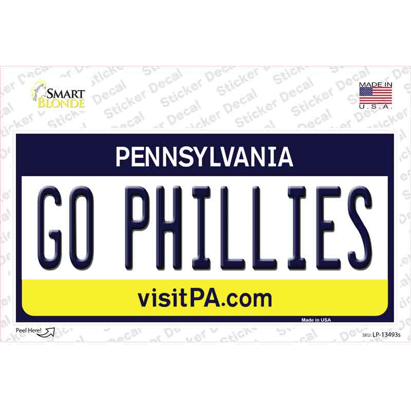 Go Phillies Novelty Sticker Decal