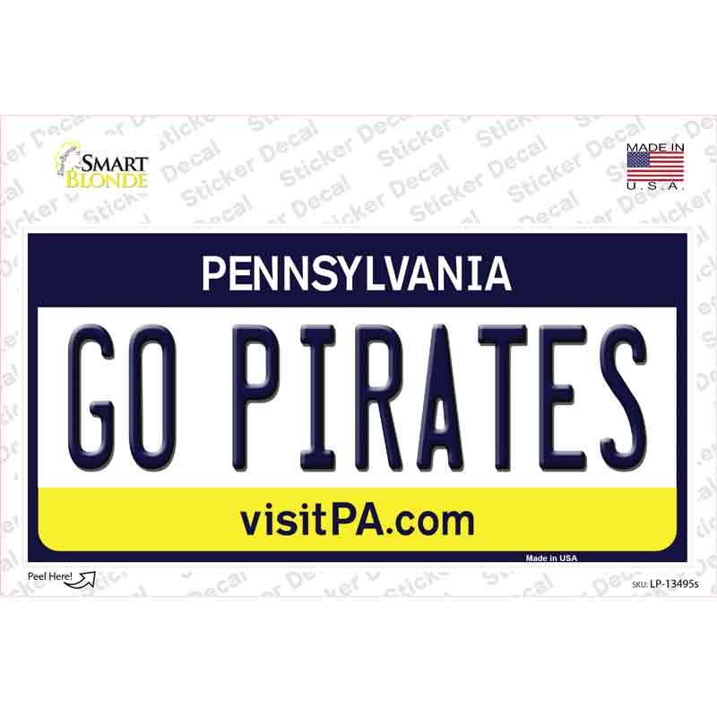 Go Pirates Novelty Sticker Decal